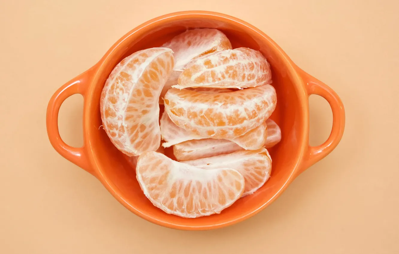 Photo wallpaper Cup, tangerines, Orange cubed