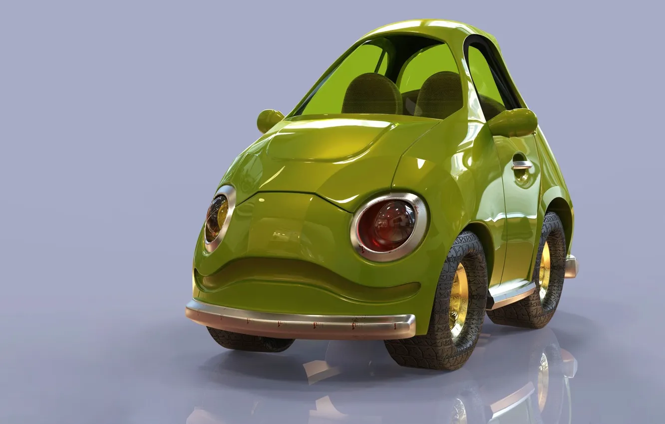 Photo wallpaper art, machine, children's, Cartoon Cherry Red Stylized Car, Jonathan Israel Johnson