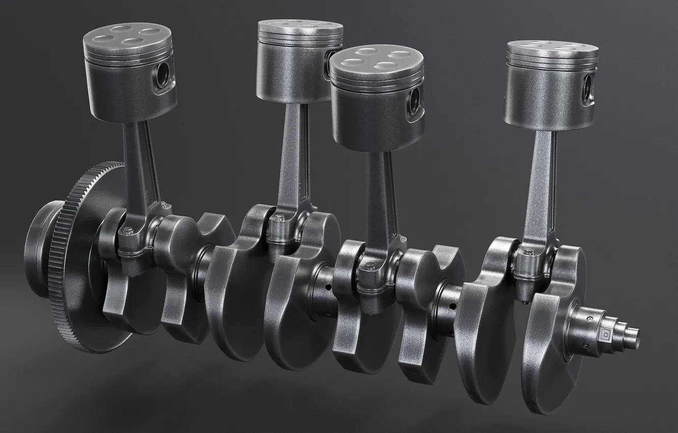 Photo wallpaper Crankshaft, Hard workers, Pistons, Internal combustion engine