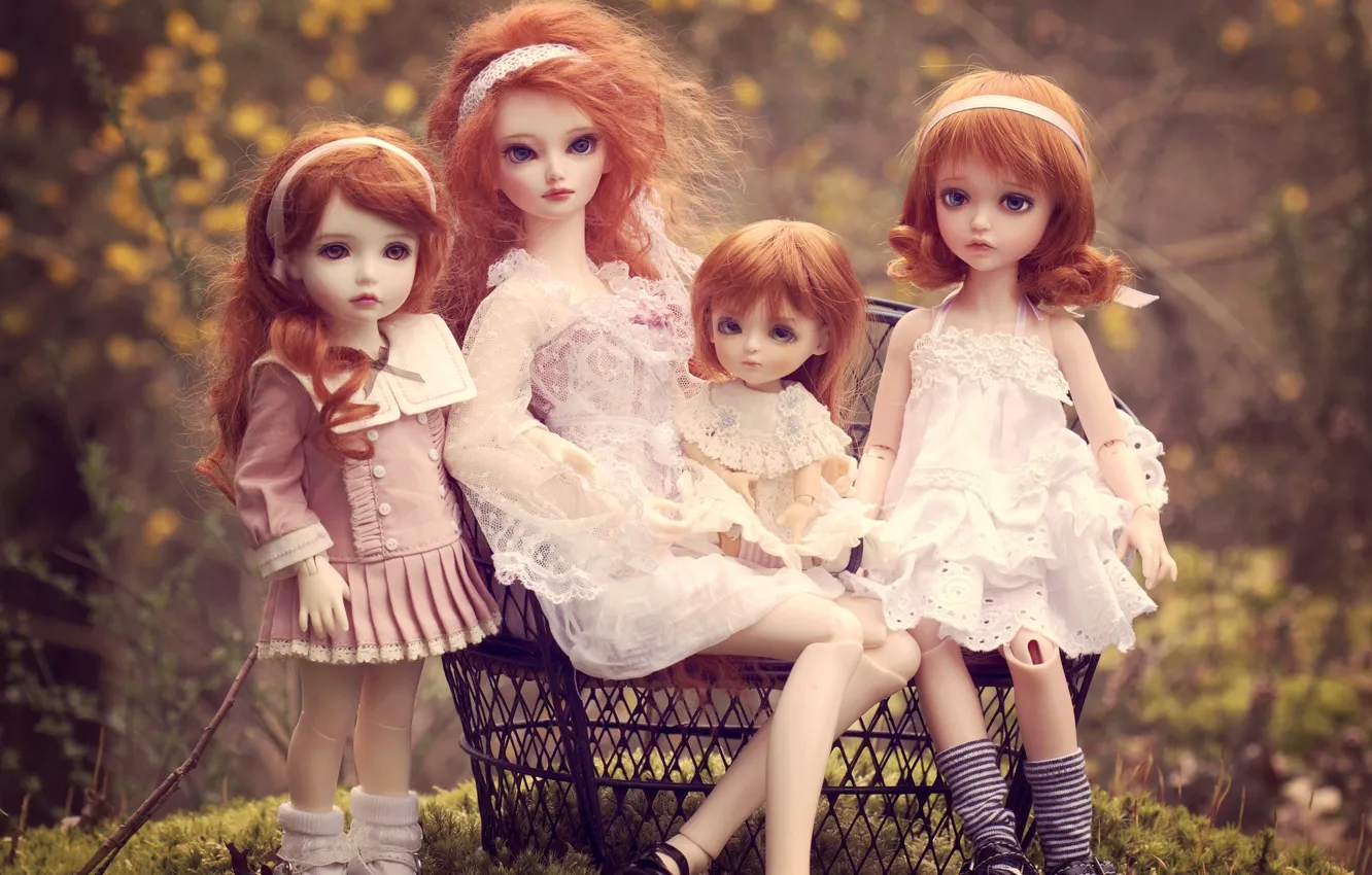 Photo wallpaper toy, doll, family
