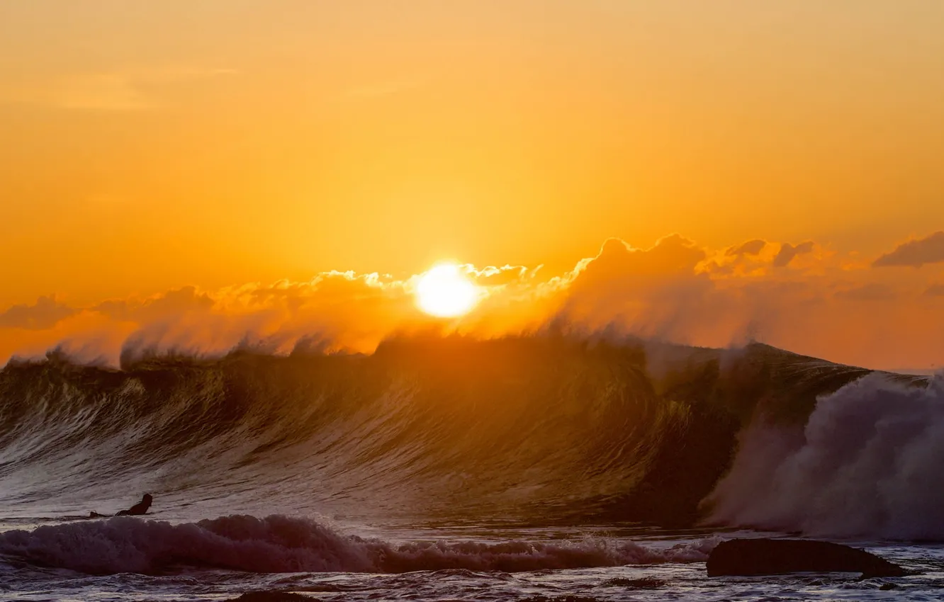 Photo wallpaper sea, sport, morning, volna