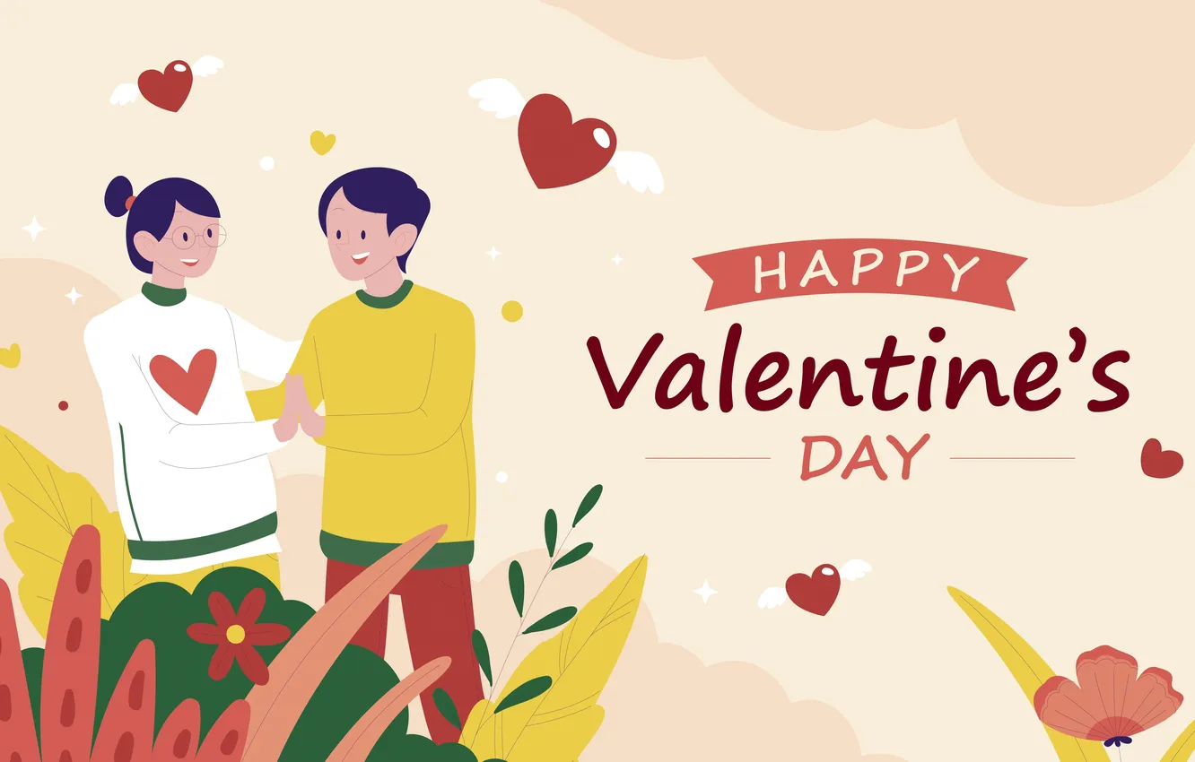 Photo wallpaper holiday, hearts, lovers, romantic, holiday, valentines day, 2025, Valentine's Day