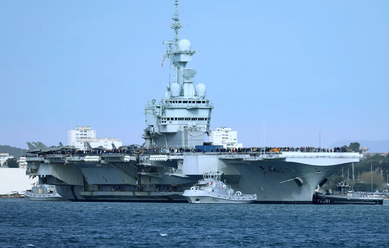 Photo wallpaper the carrier, atomic, Charles de Gaulle, French Navy