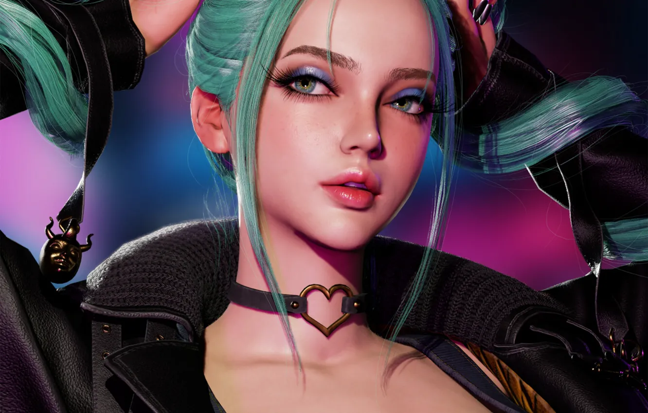 Photo wallpaper Girl, Chest, Girl, Breast, Succubus, Beauty, Beautiful, Rendering