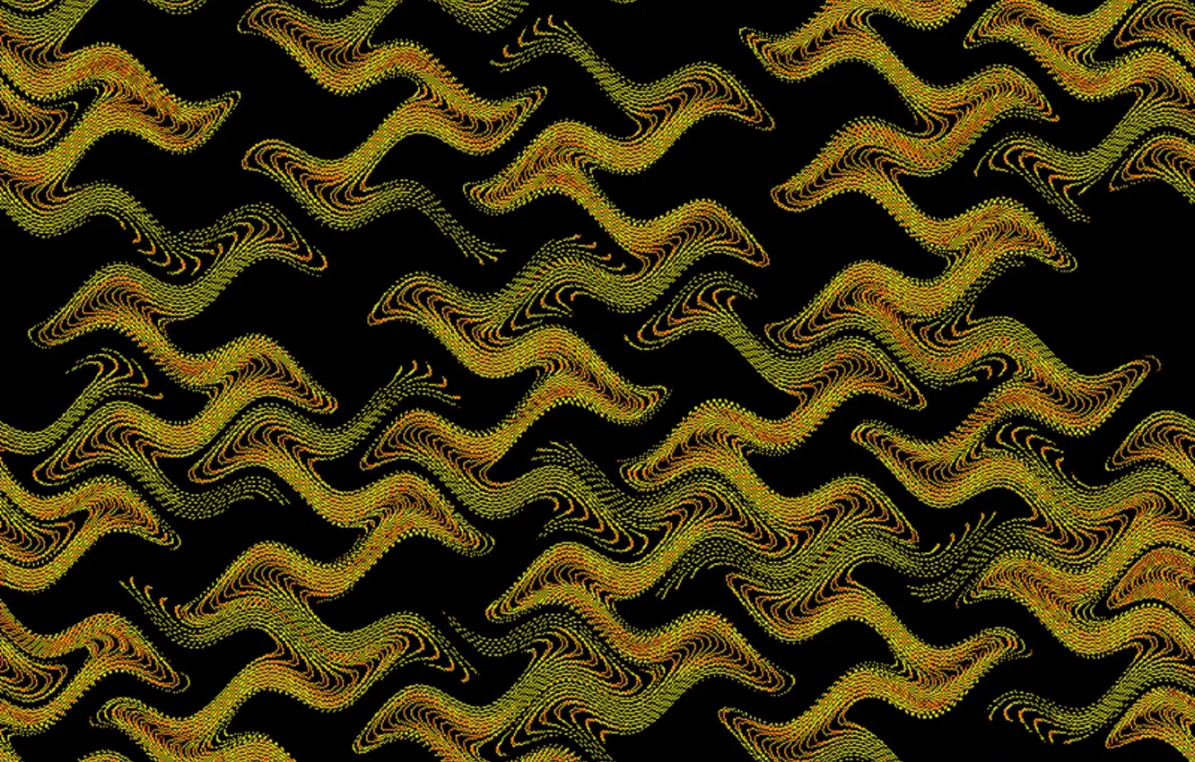 Photo wallpaper graphics, black background, yellow patterns