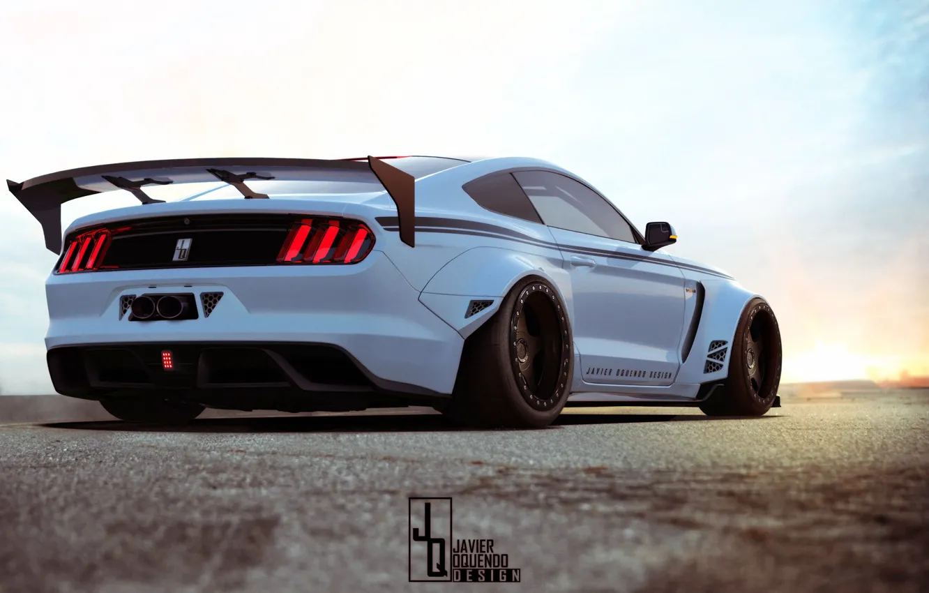 Photo wallpaper coupe, Muscle car, Shelby GT350R, Javier Oquendo, high-tech version of Ford Mustang