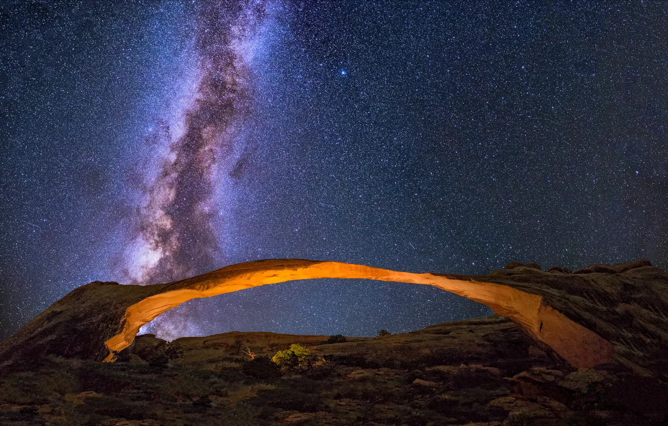 Photo wallpaper space, stars, arch, The Milky Way, secrets