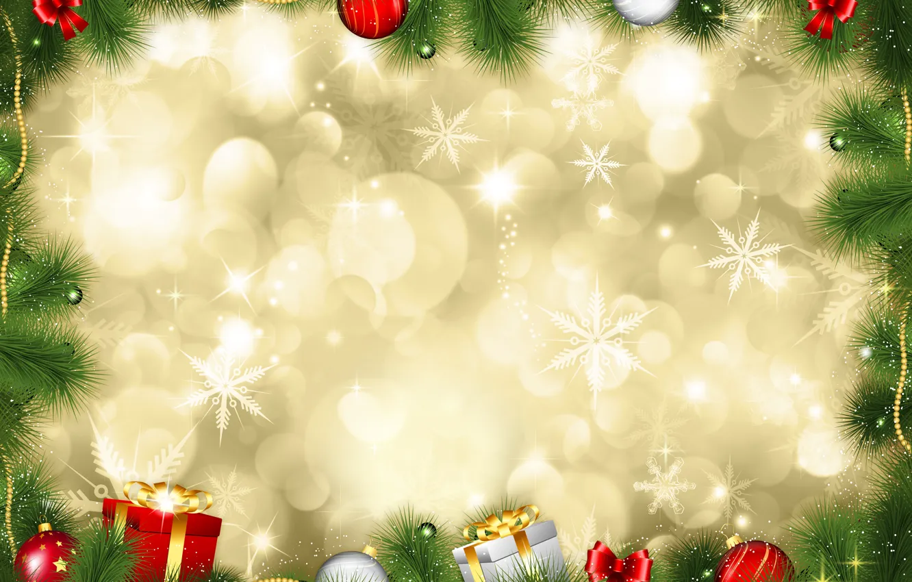 Photo wallpaper New Year, Christmas, background, merry christmas, decoration, xmas, fir tree