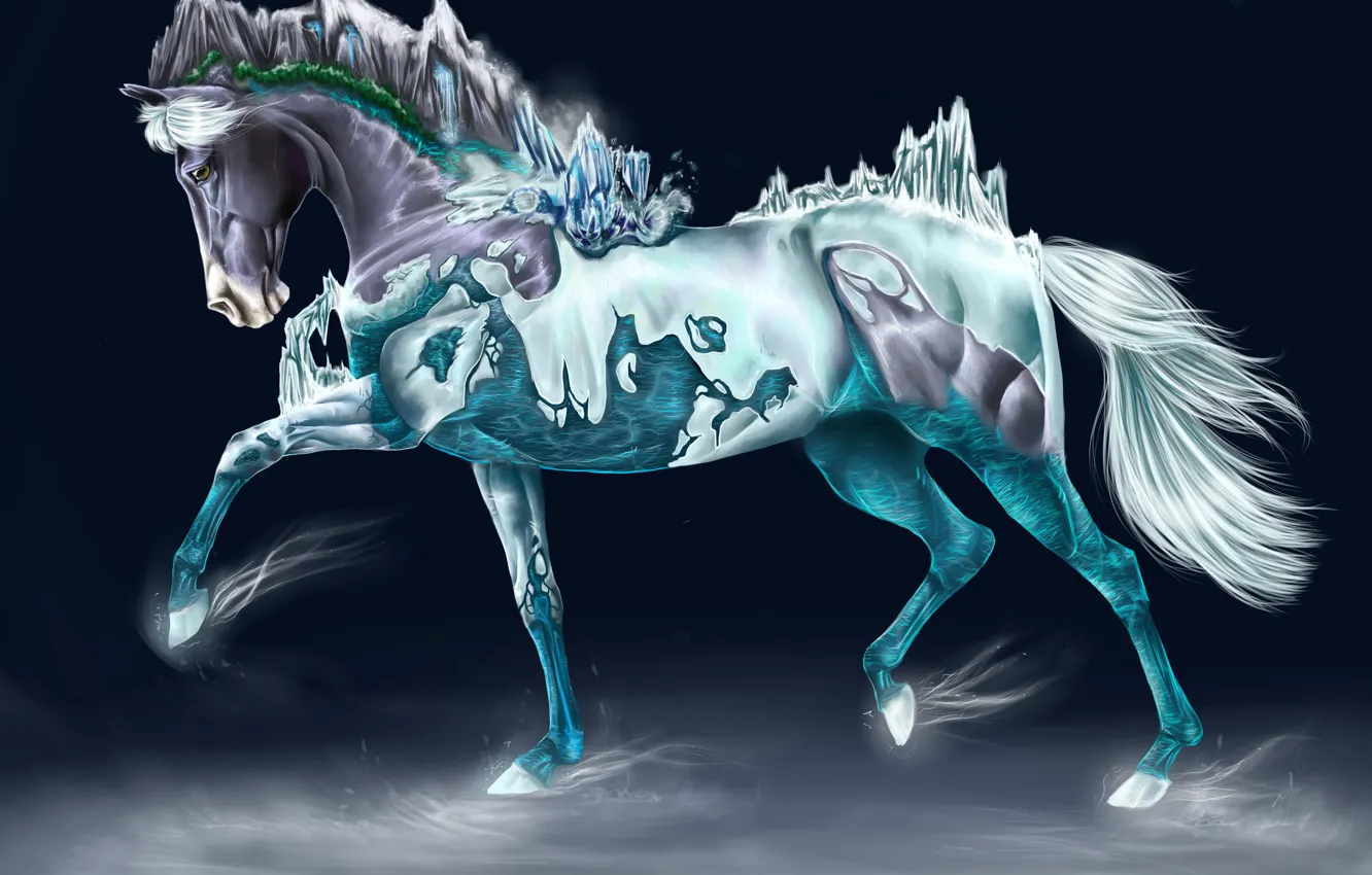 Photo wallpaper horse, art, fabulous animal