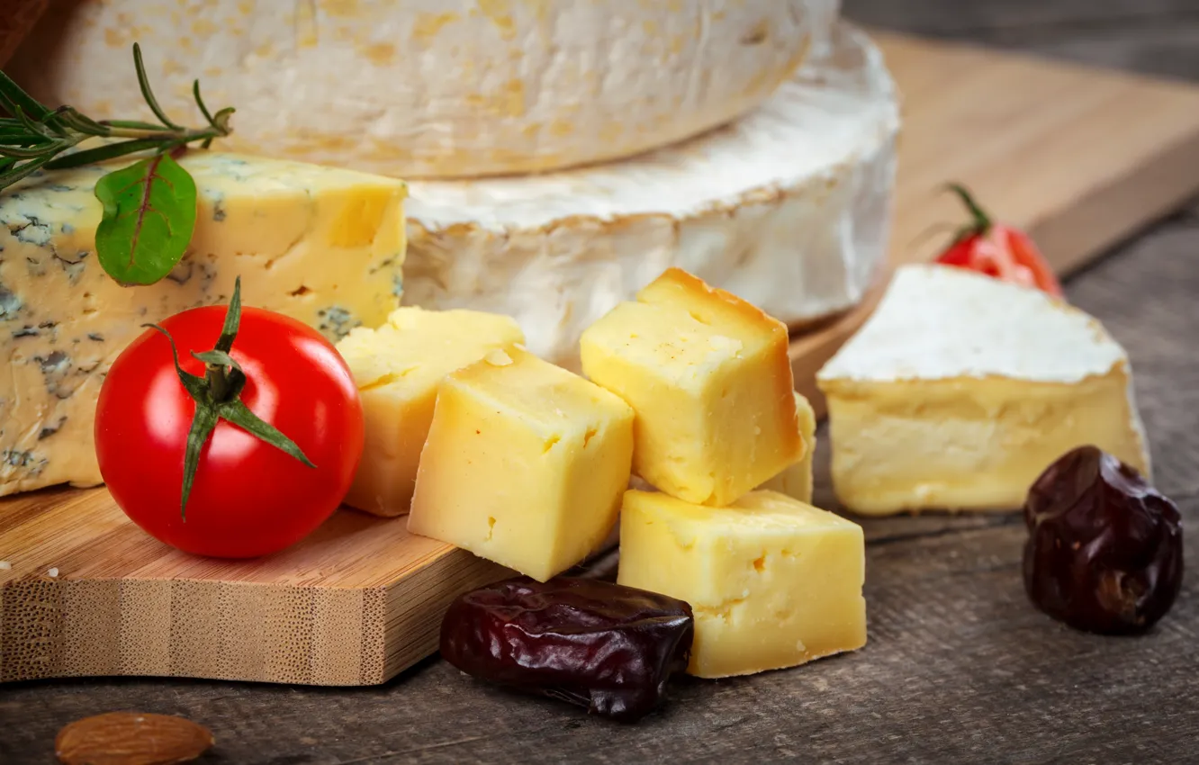 Photo wallpaper cubes, cheese, Cheri, tomatoes, Venice