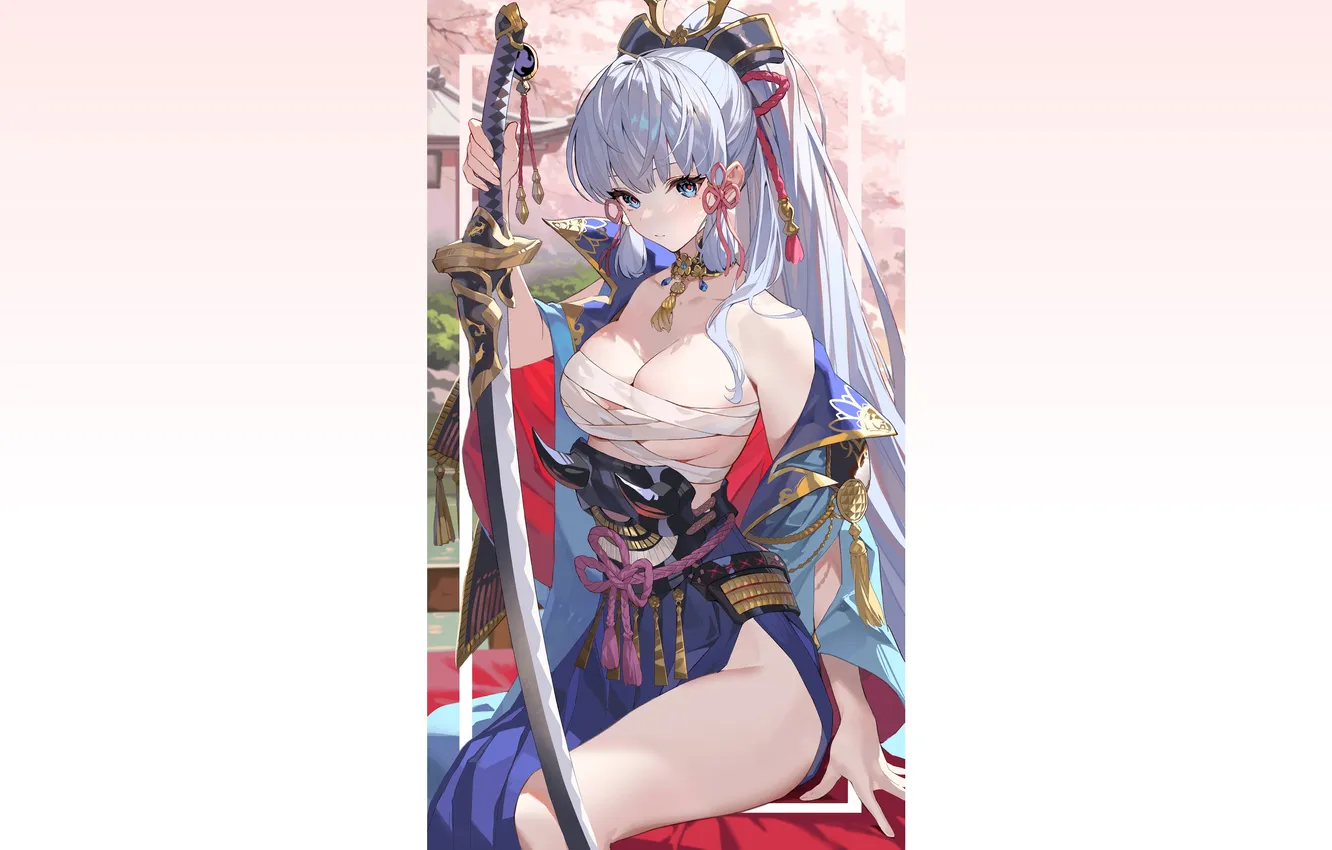 Photo wallpaper girl, sword, hot, sexy, hot girl, boobs, sexy girl, anime