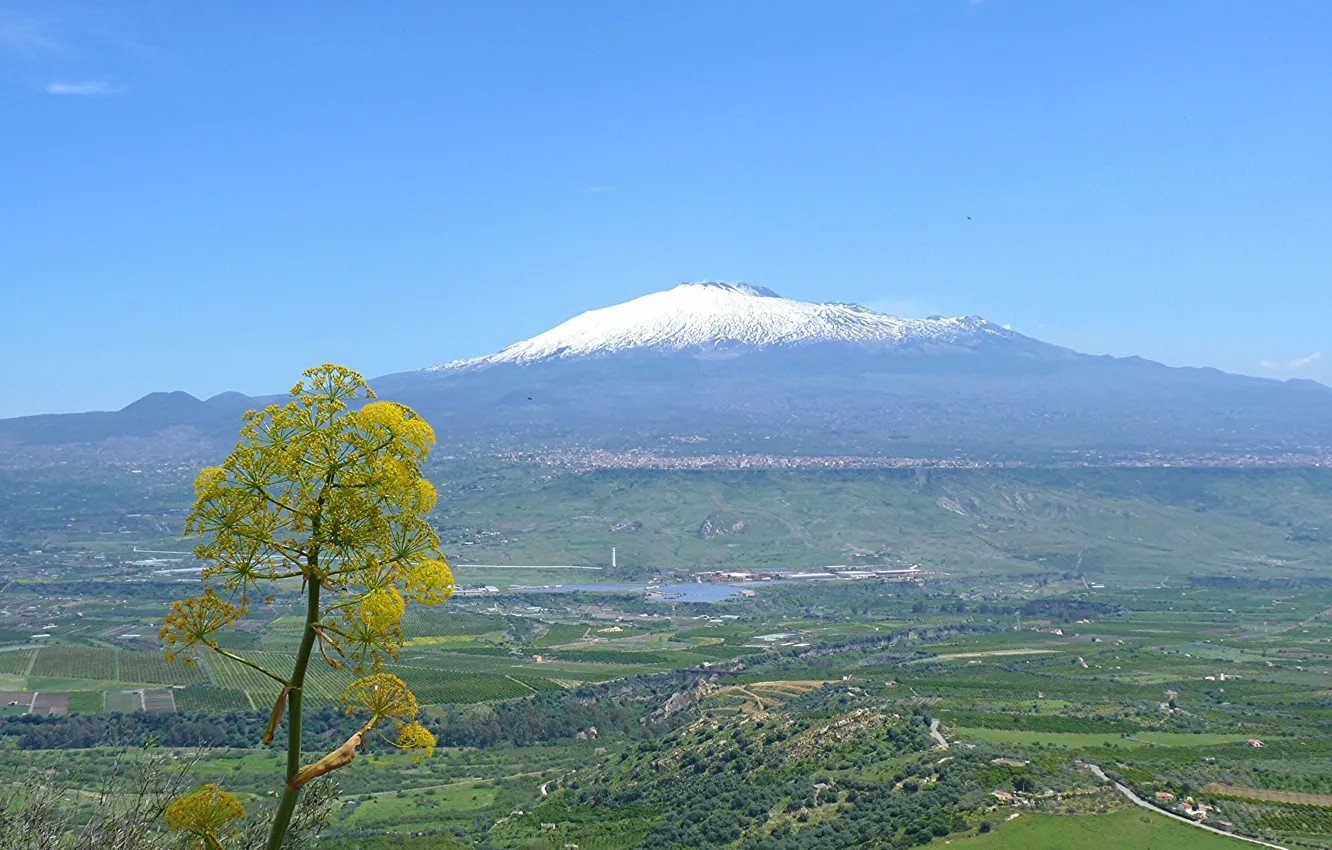 Photo wallpaper the volcano, Italy, Etna, Sicily