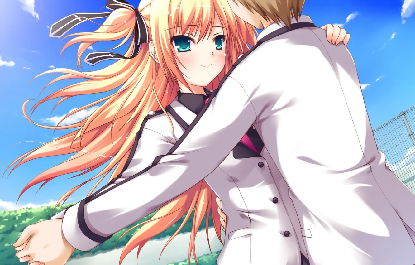 Photo wallpaper summer, the sky, dance, form, red, two, art, students