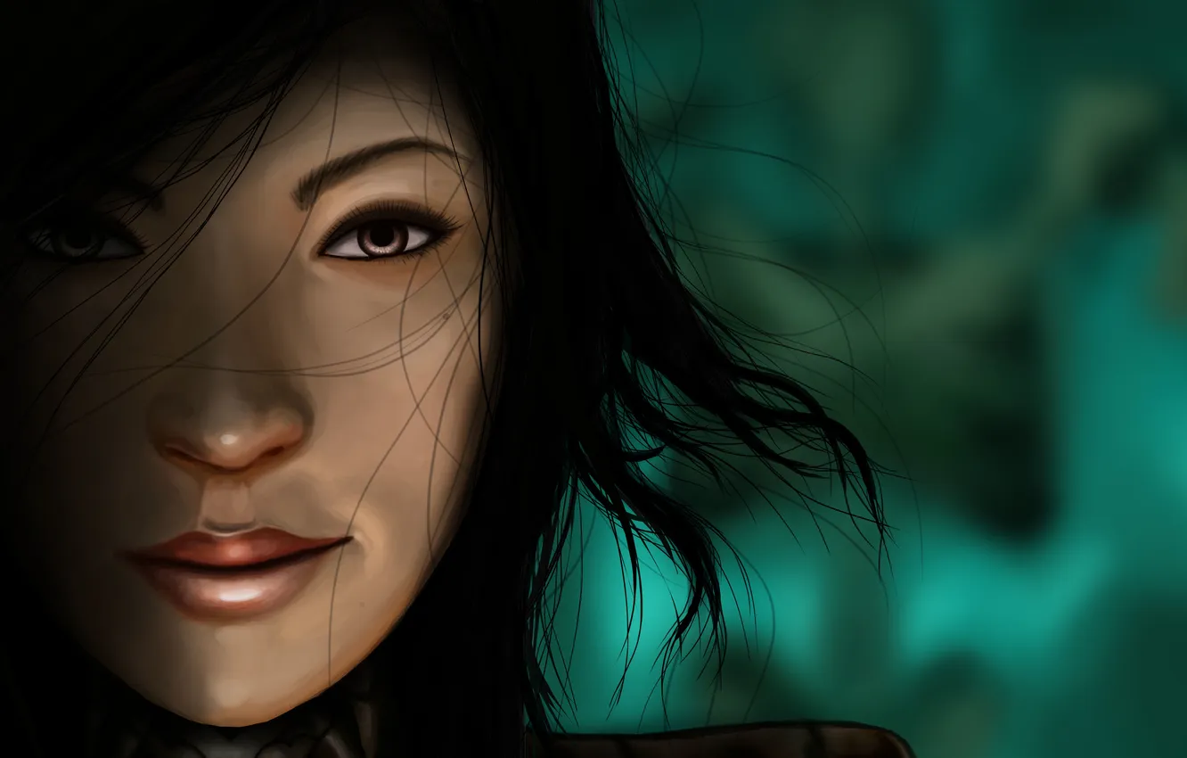 Photo wallpaper girl, face, hair, art, MAG, Diablo 3, wizard