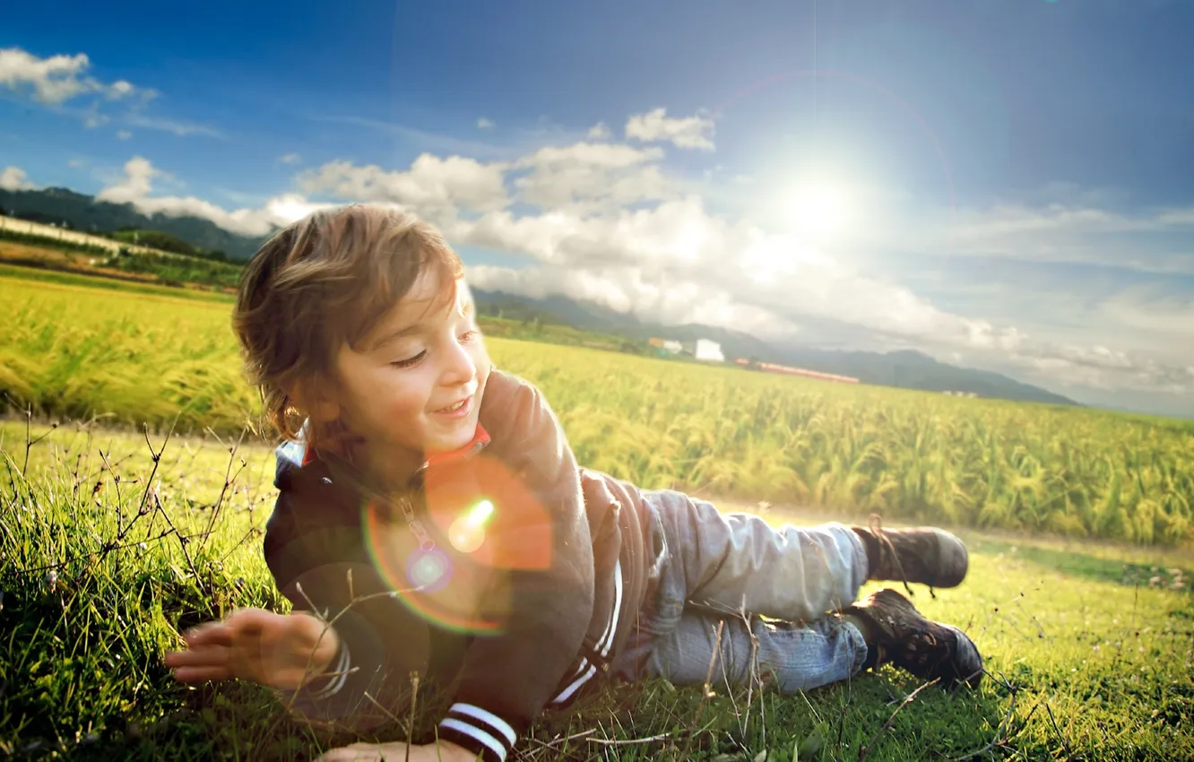 Photo wallpaper summer, light, mood, boy