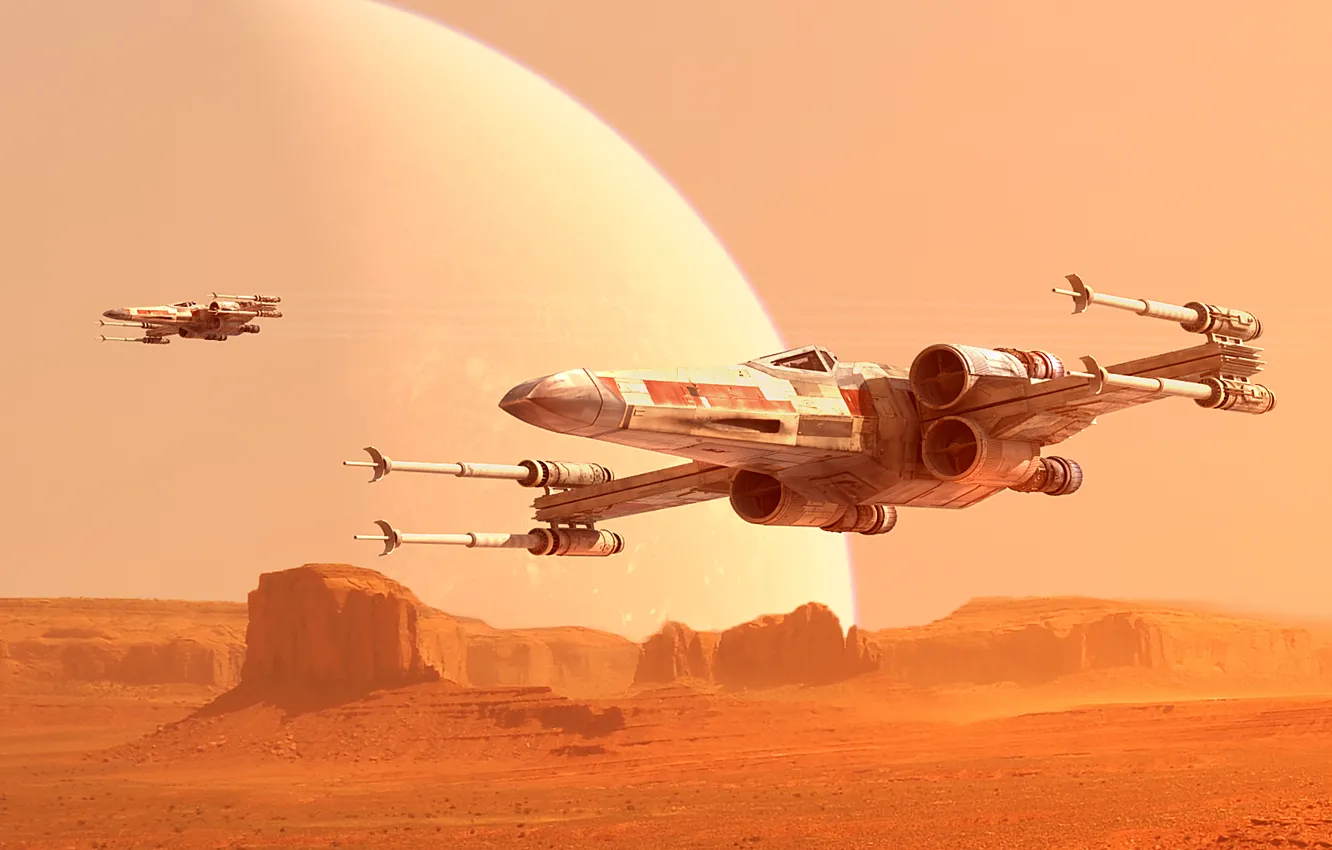 Photo wallpaper sand, flight, stones, rocks, desert, hell, planet, desert wings