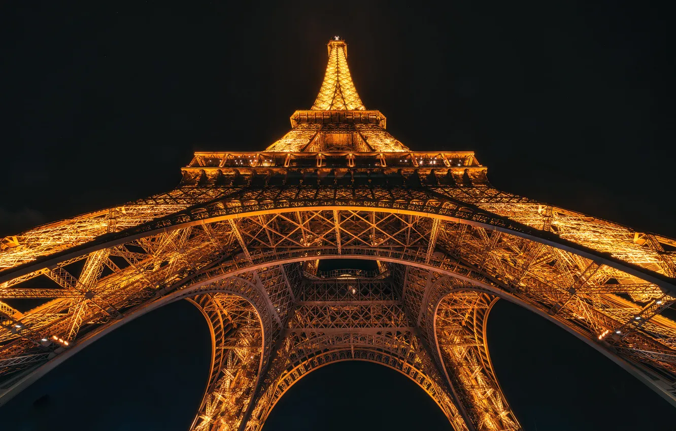 Photo wallpaper night, Paris, tower