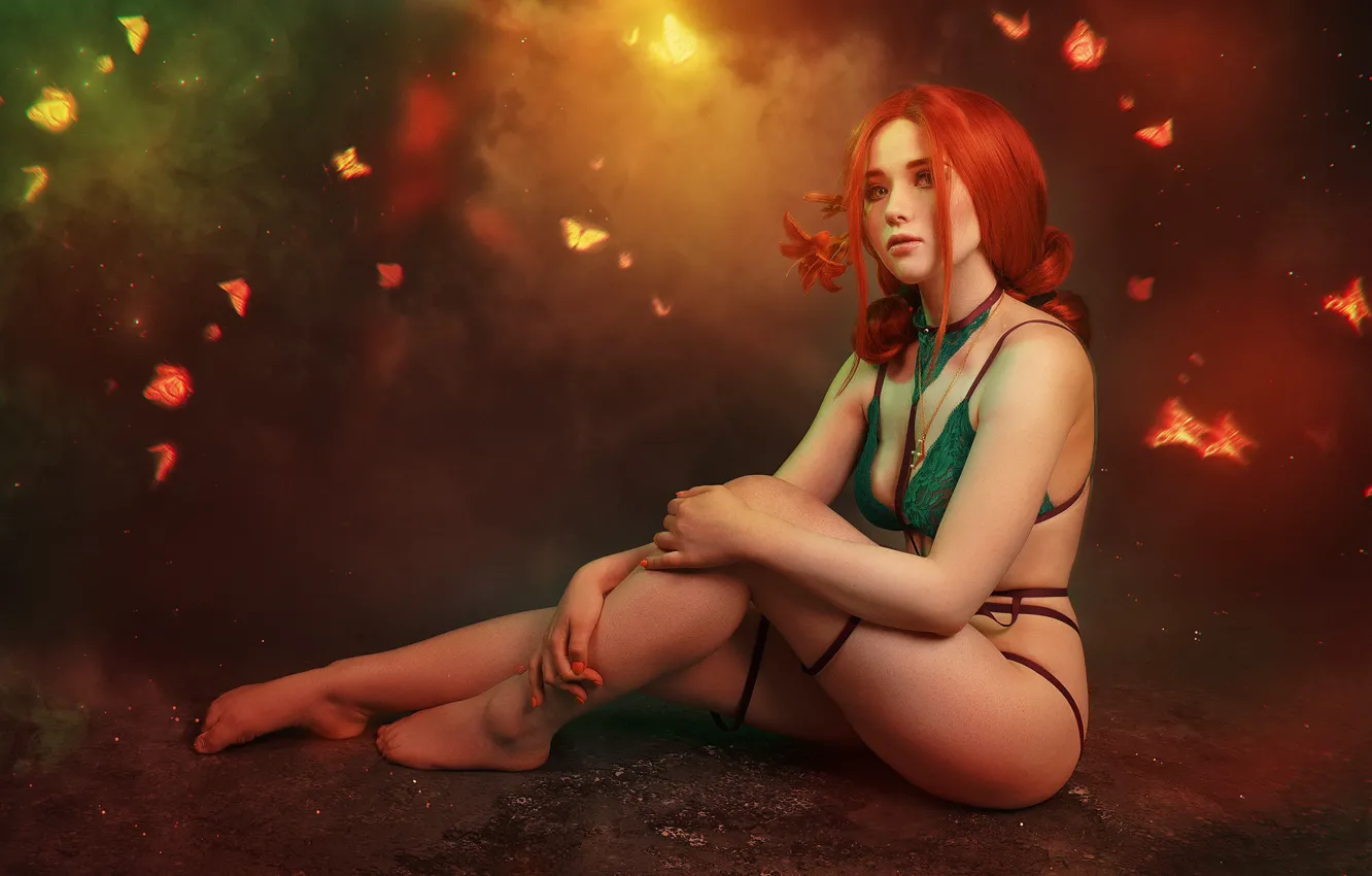 Photo wallpaper cosplay, Triss, based on the game