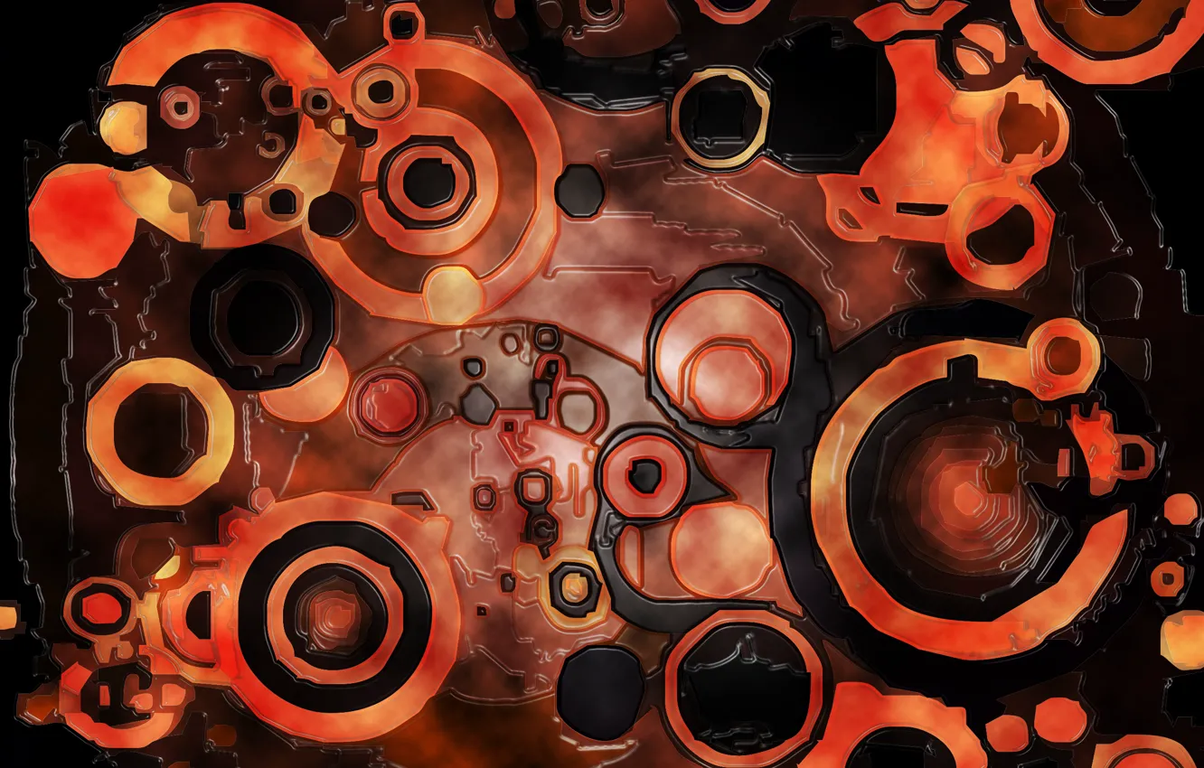 Photo wallpaper circles, mechanism, wheel, ring, gear, plastic, relief, camera