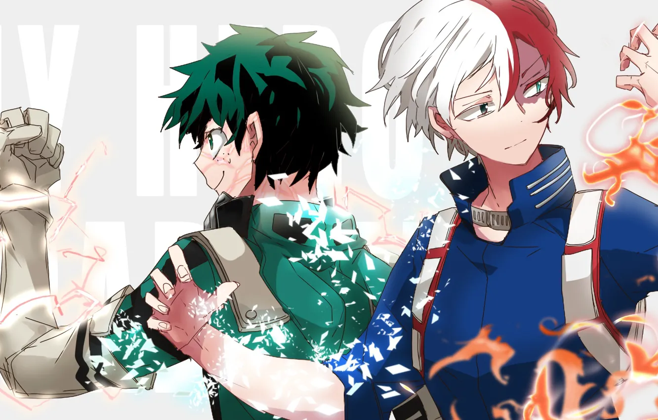 Photo wallpaper anime, art, Boku no Hero Academy, My hero Academy, My Hero Academia, Midori Isuku, Bakuga …