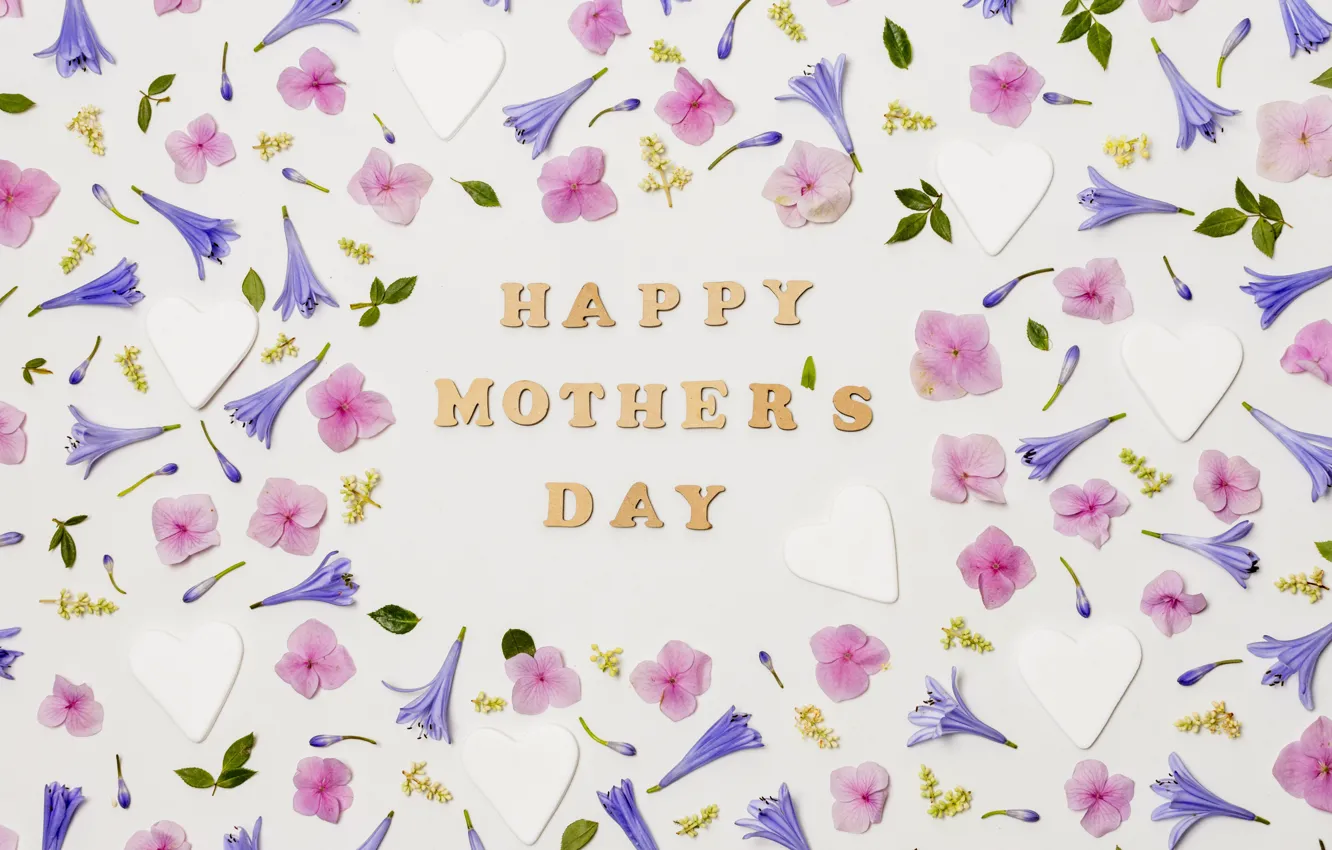 Photo wallpaper flowers, background, holiday, buds, Happy, Mother's Day