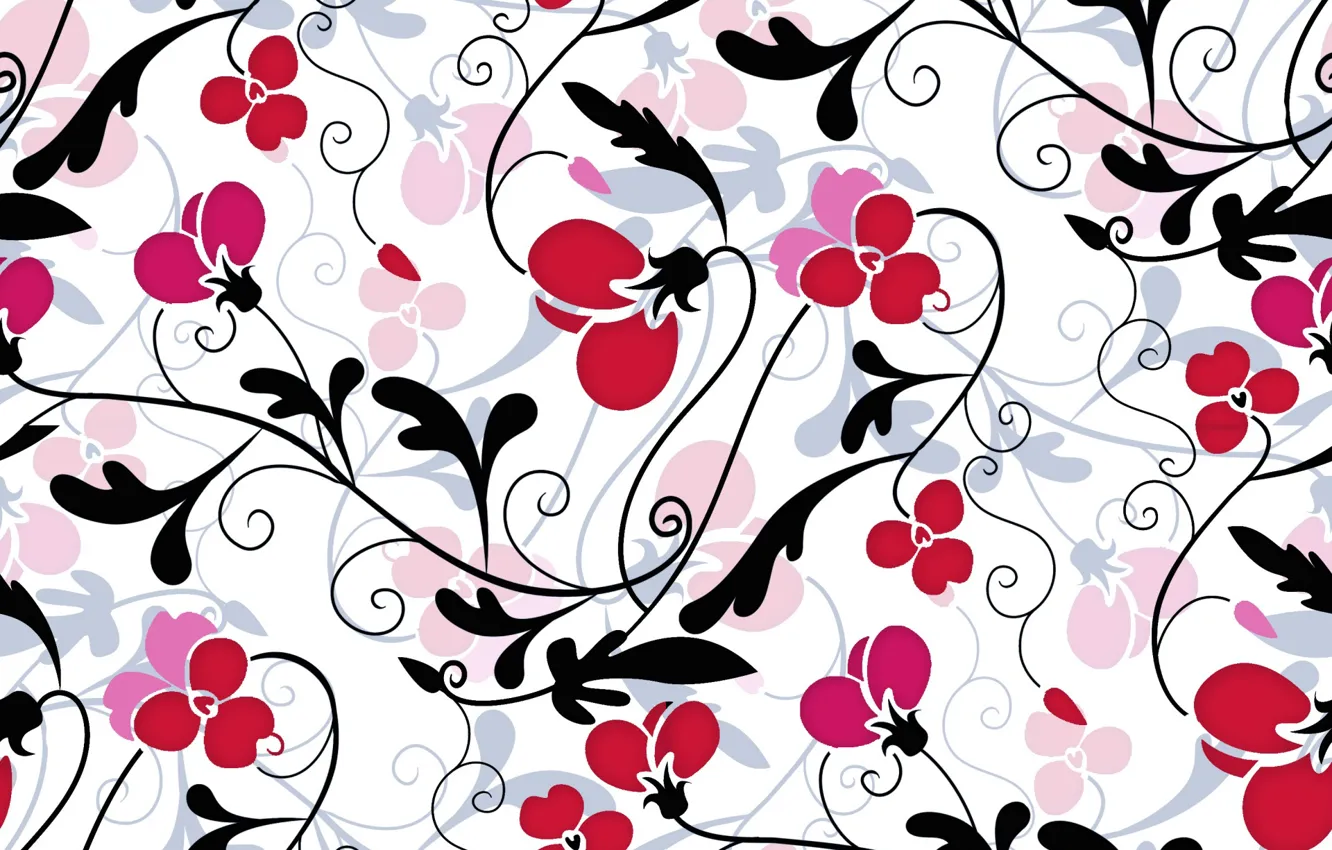 Photo wallpaper flowers, background, design, pattern, floral
