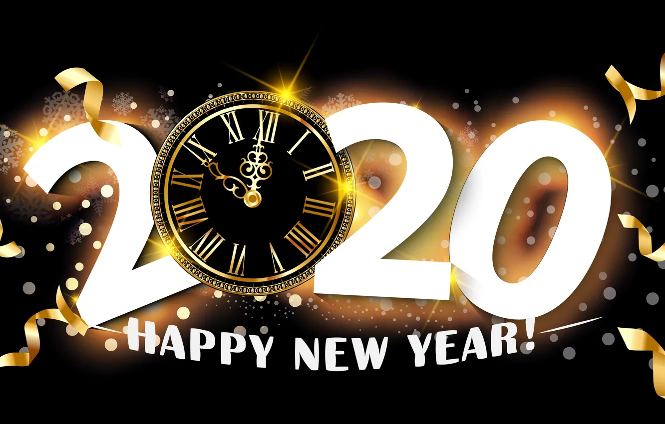 Photo wallpaper arrows, new year, dial, the dark background, 2020