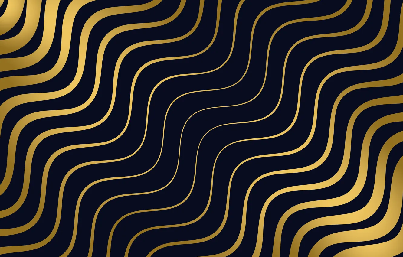 Photo wallpaper texture, golden, black background, design, Line, pattern, wavy