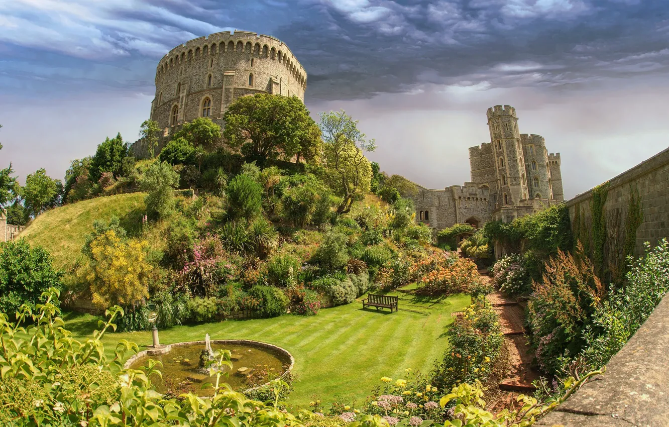 Photo wallpaper nature, castle, England, structure, Windsor castle