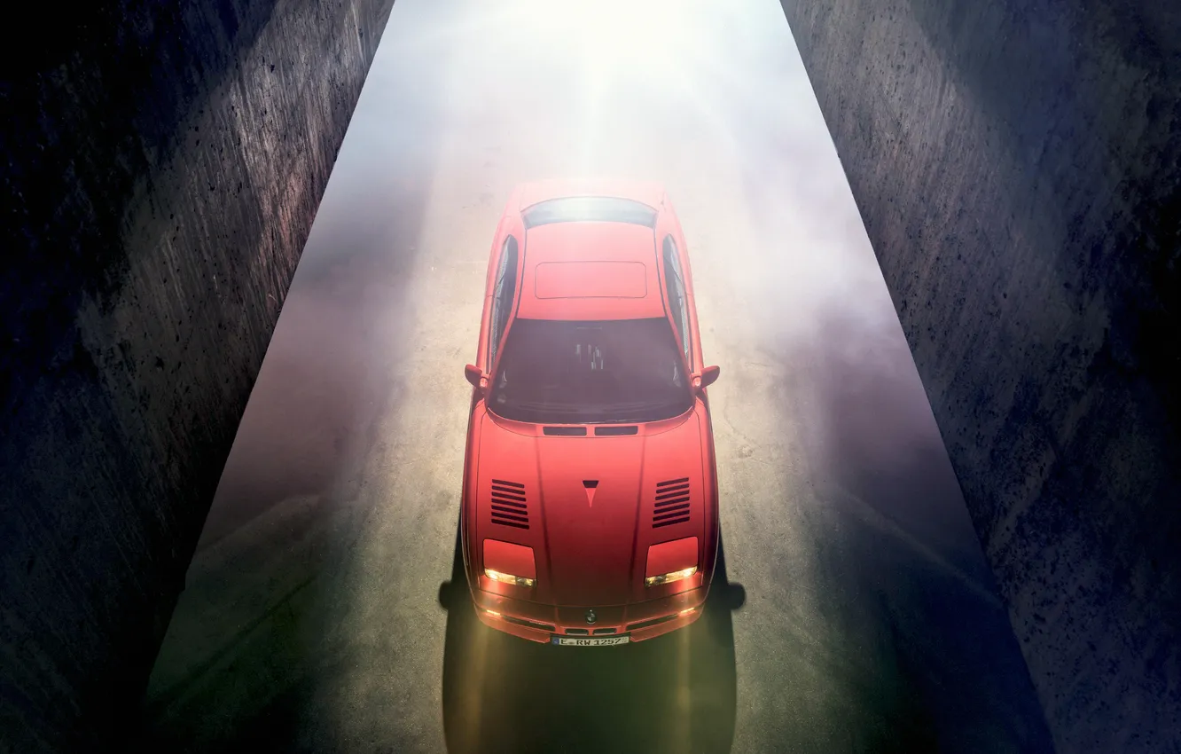 Photo wallpaper red, BMW, the tunnel, Alpina