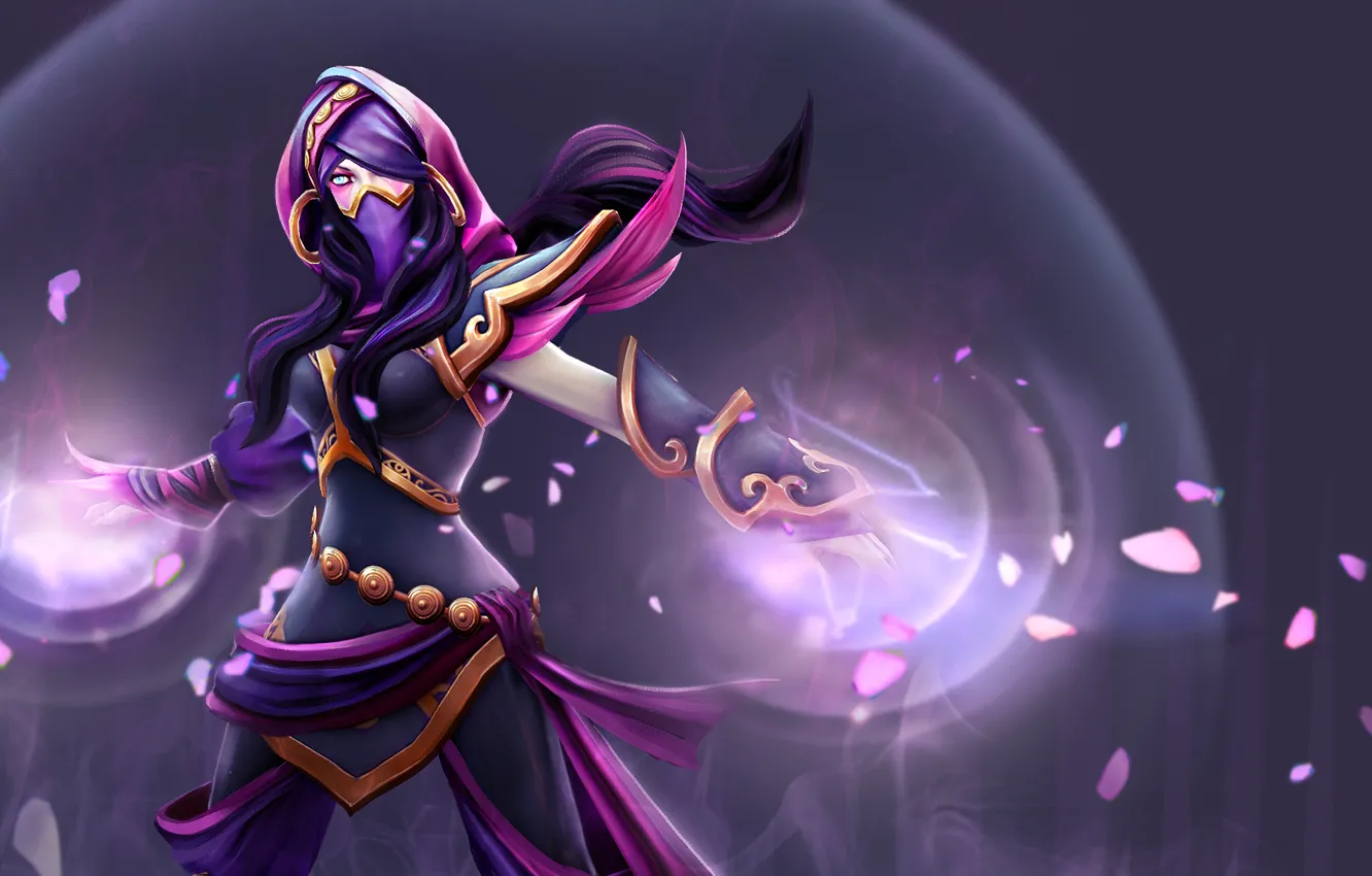 Photo wallpaper girl, magic, art, dota 2, Lana, Templar Assassin