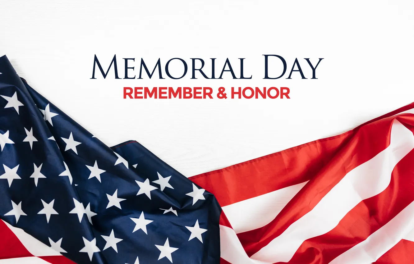 Photo wallpaper United States, flag, phrase, Memorial Day