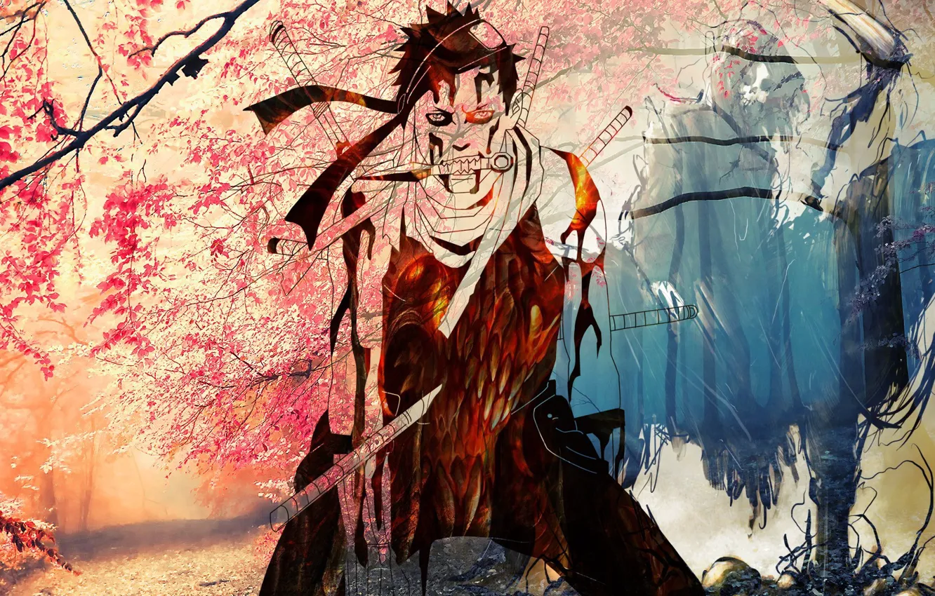 Photo wallpaper anime, colorful, death, Momochi Zabuza, Naruto Shippuden