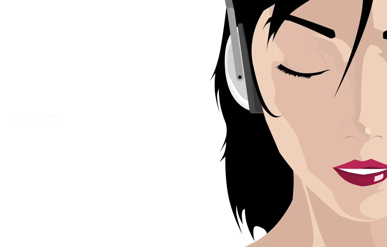 Photo wallpaper music, minimalism, vector, headphones