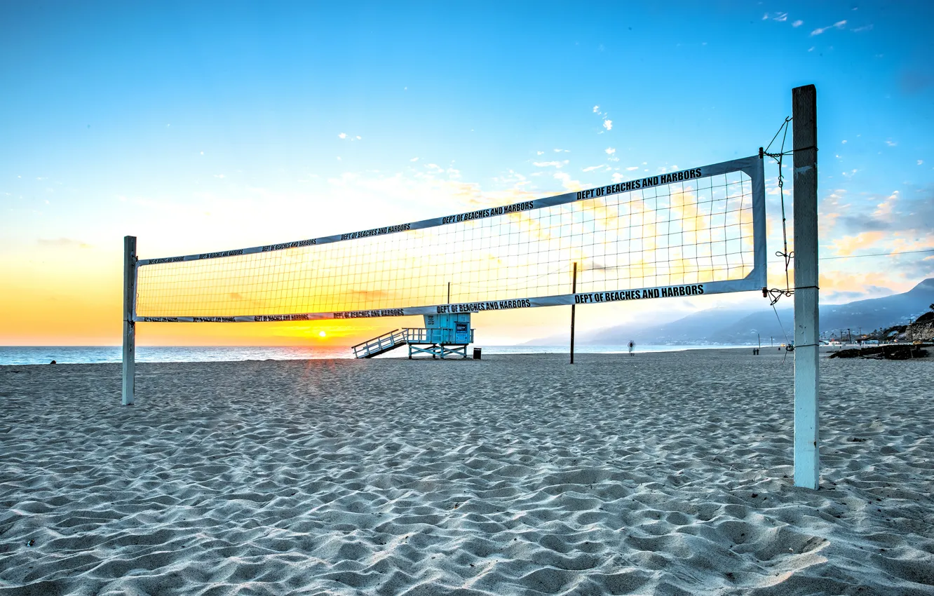 Photo wallpaper beach, mesh, volleyball