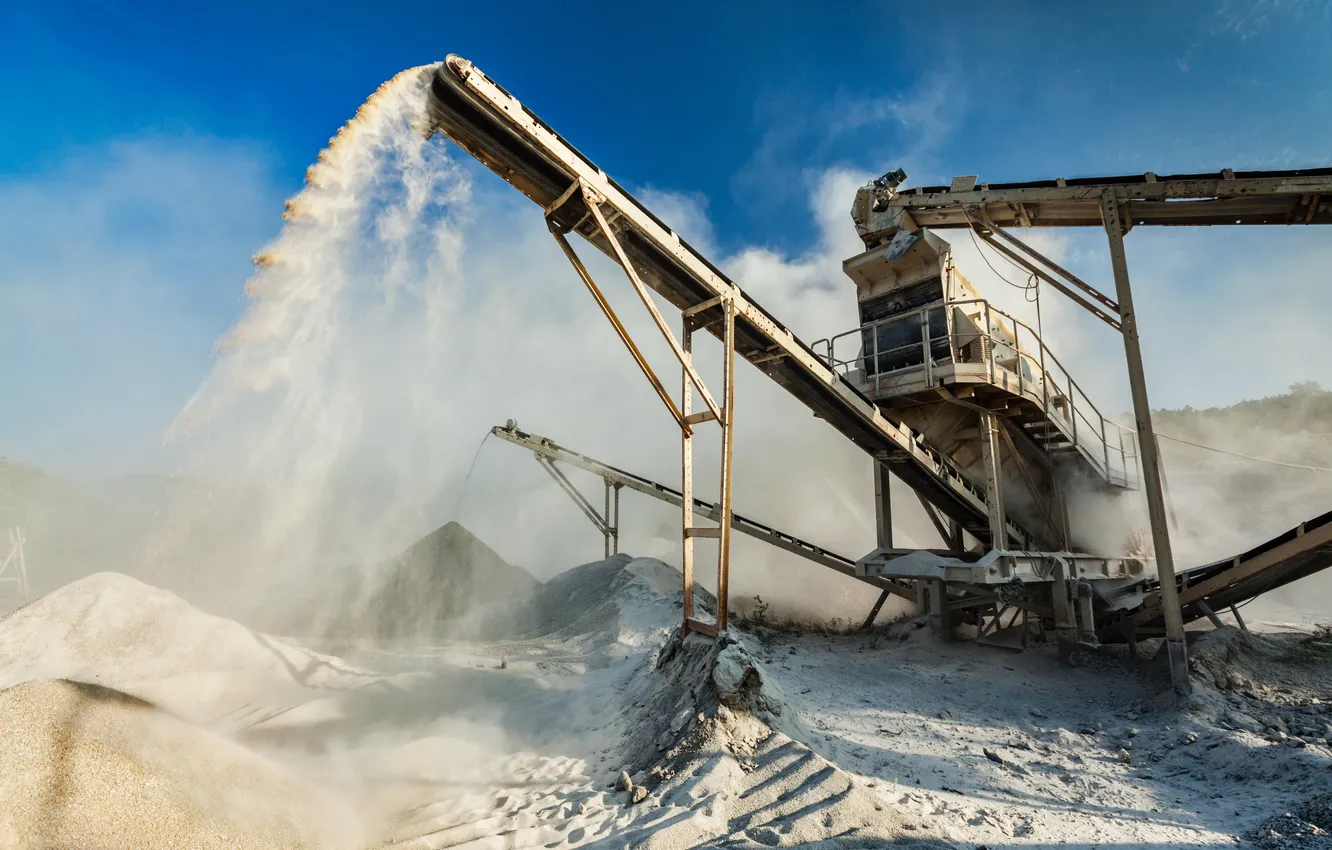 Photo wallpaper machinery, mining, waste material