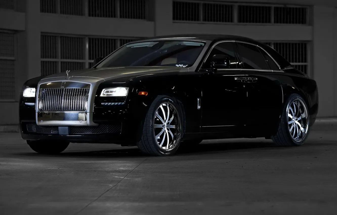 Photo wallpaper black, Rolls-Royce, Ghost, black, rolls Royce, GOST