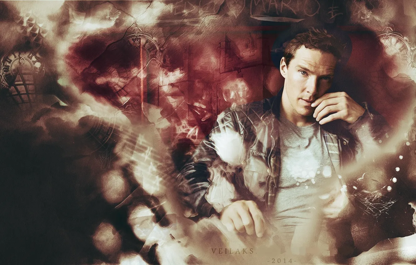 Photo wallpaper abstraction, male, actor, Benedict Cumberbatch, Benedict Cumberbatch, by veilaks