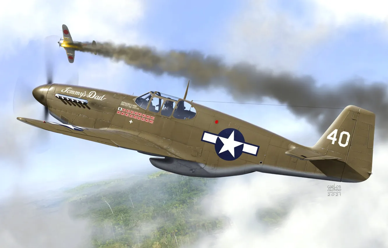 Photo wallpaper fighter, USAF, combat aircraft, P-51B Mustang