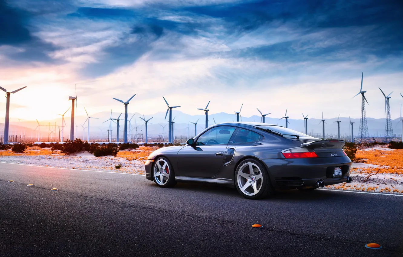 Photo wallpaper road, the sun, light, desert, Porsche, photographer, drives, Larry Chen