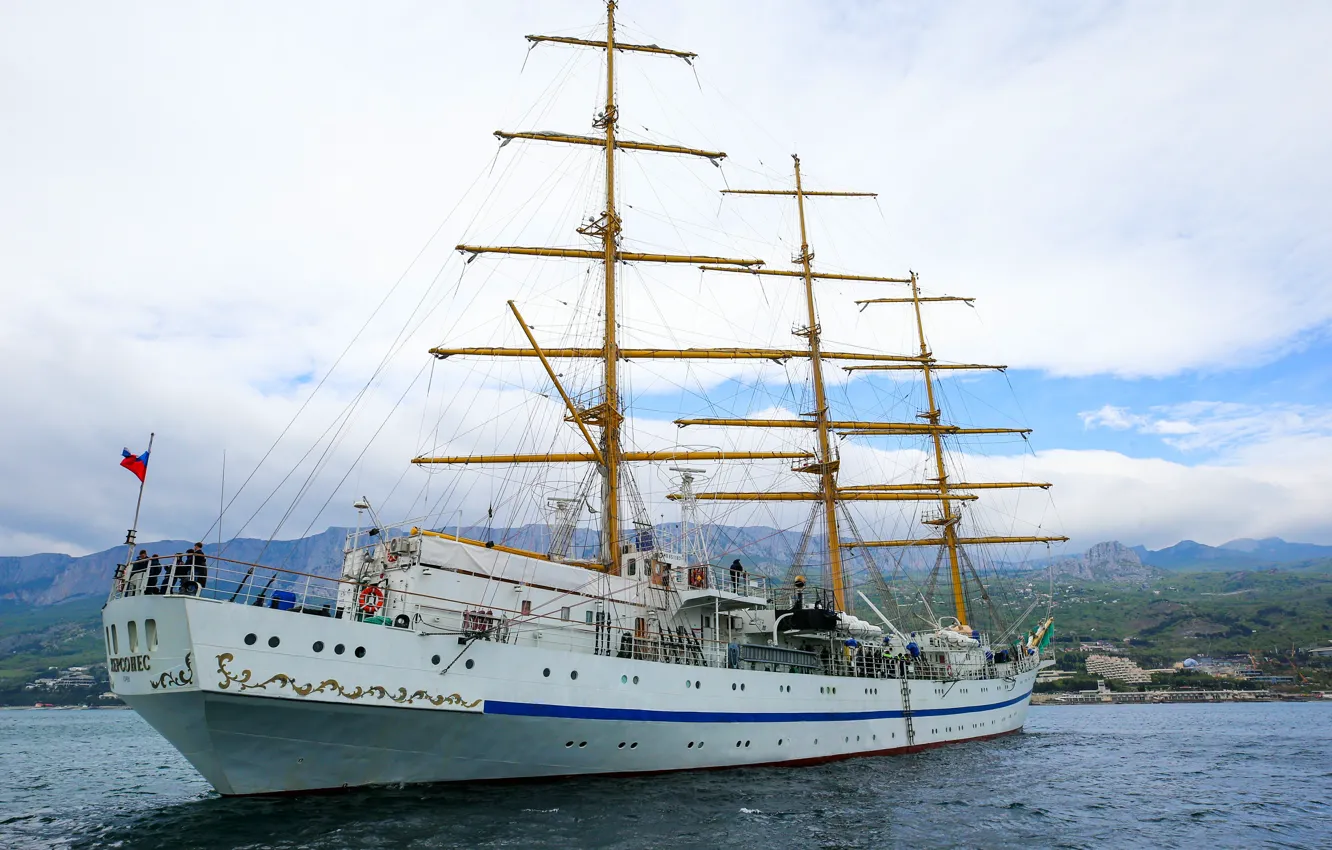Photo wallpaper frigate, sailing, training, Hersonissos