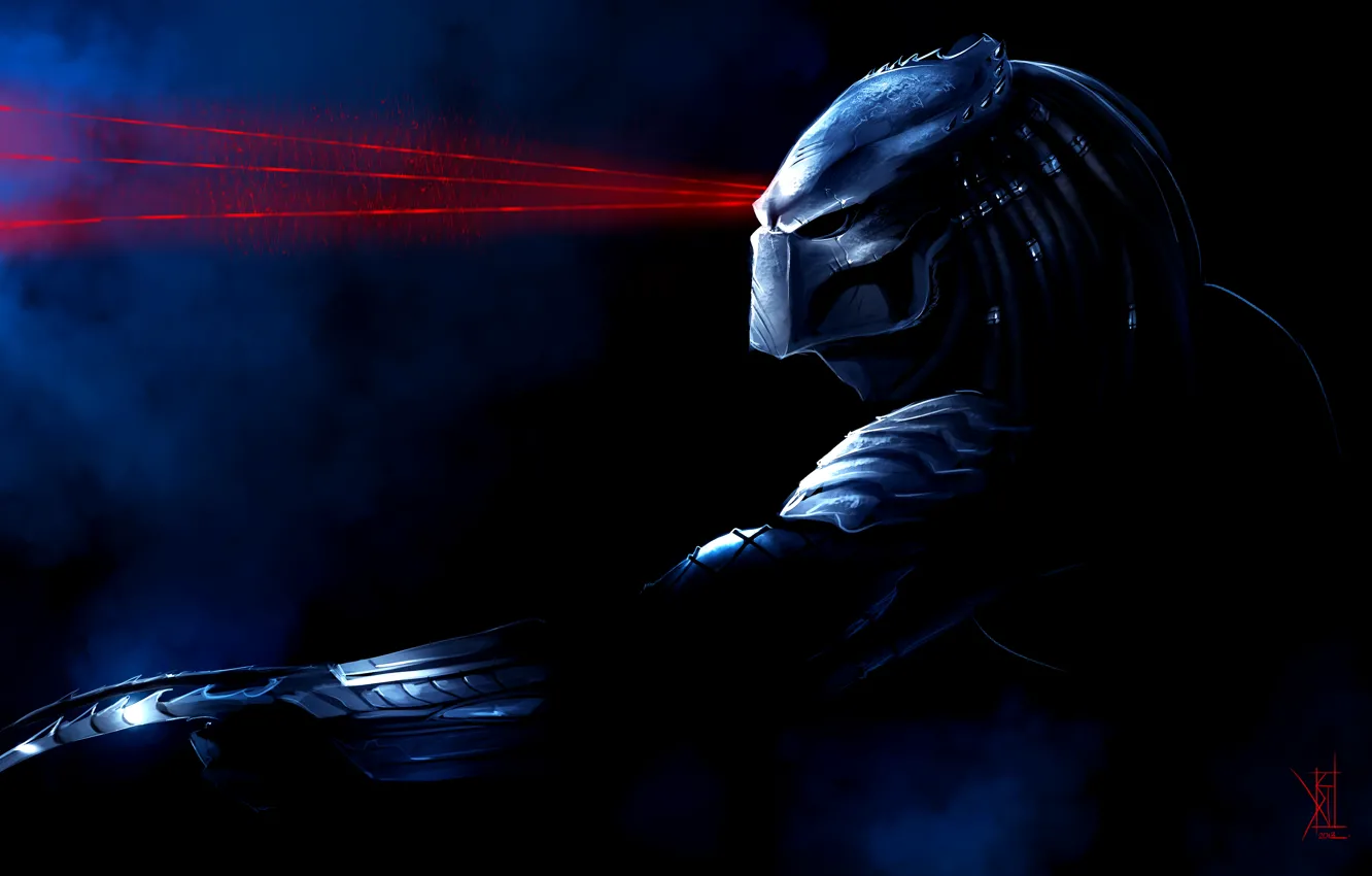 Photo wallpaper predator, mask, laser, art, by TheRisingSoul, Wolf Predator