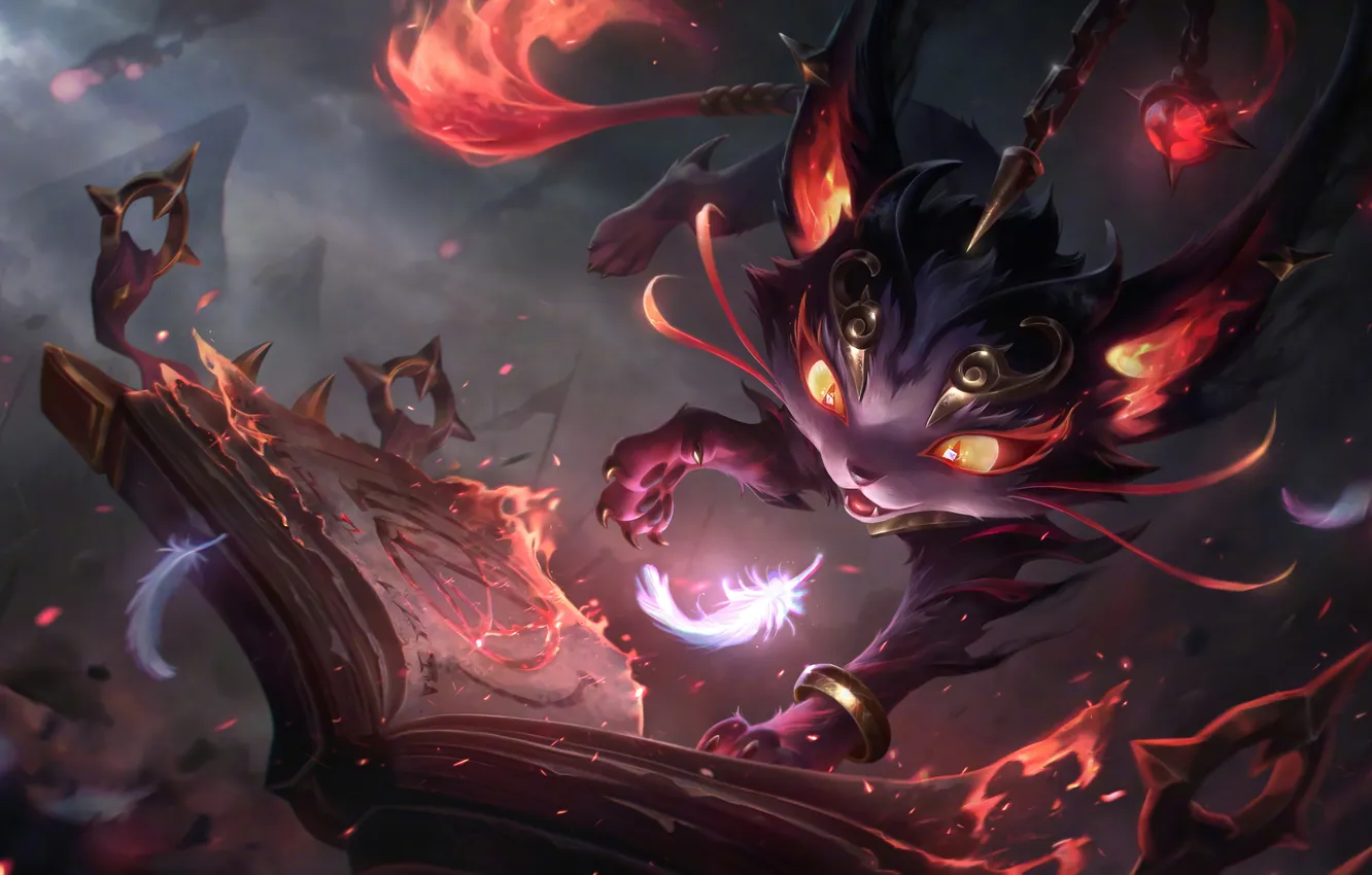 Photo wallpaper feathers, book, game, witchcraft, characters, League of Legends, lol, LoL