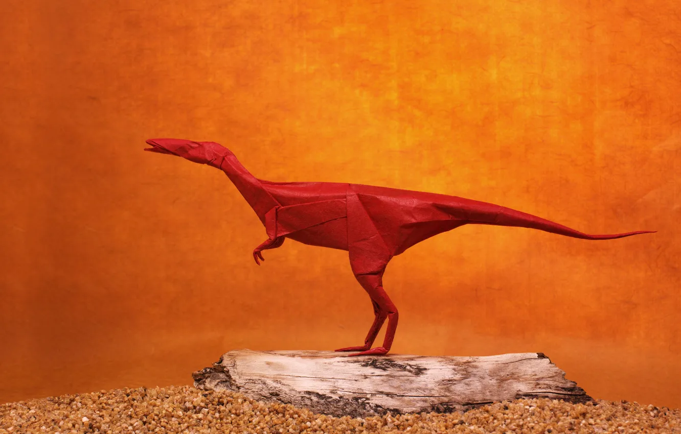 Photo wallpaper paper, background, dinosaur, origami, Clovis