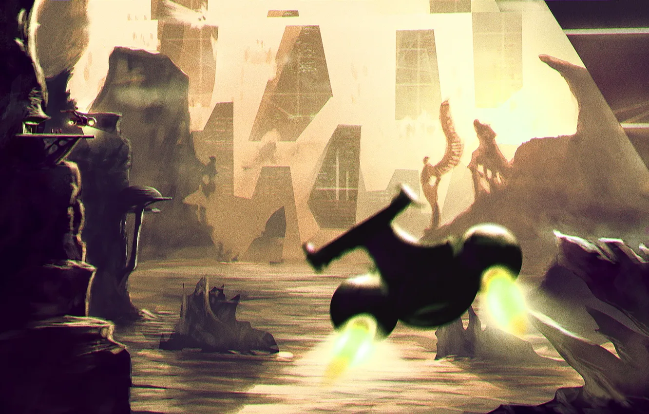 Photo wallpaper the city, landscape, sci-fi