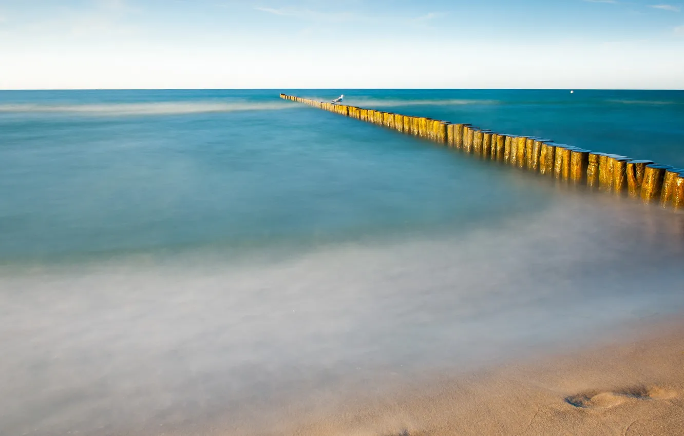 Photo wallpaper sea, the sky, landscape, nature, support