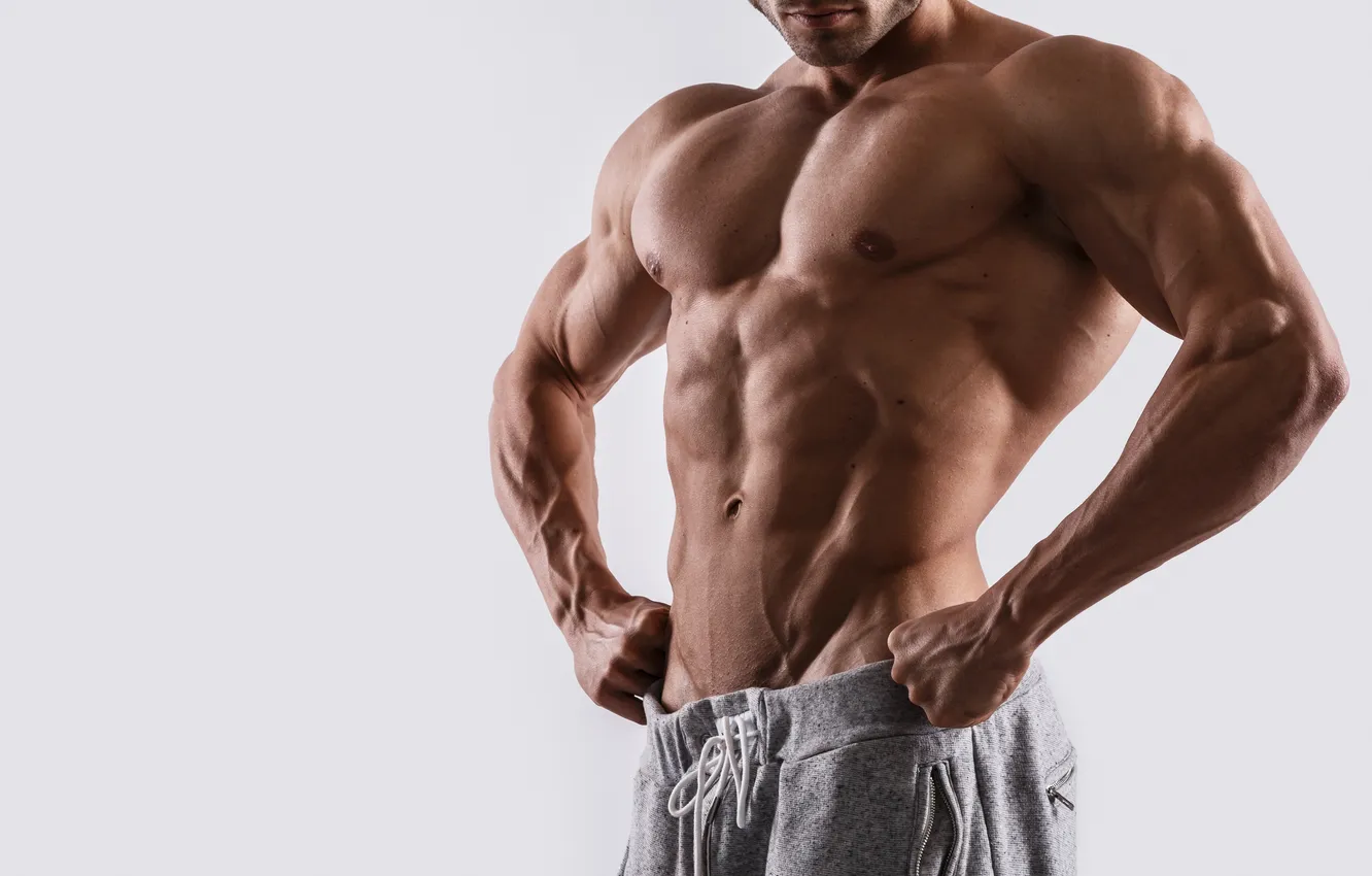 Photo wallpaper sexy, muscles, pose, Herculean