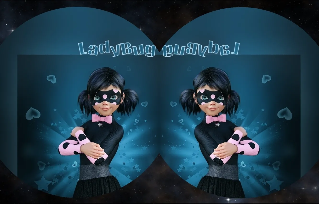Photo wallpaper two, art, two, ladybug, for children, Lady Bug, For kids, wallpaper 1920x1080