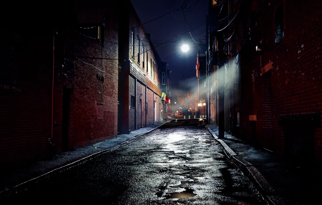 Photo wallpaper night, the city, street