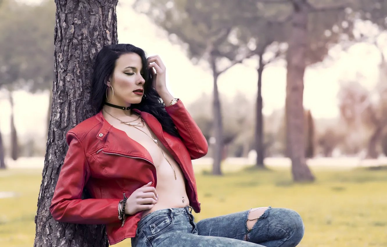 Photo wallpaper girl, pose, Julia